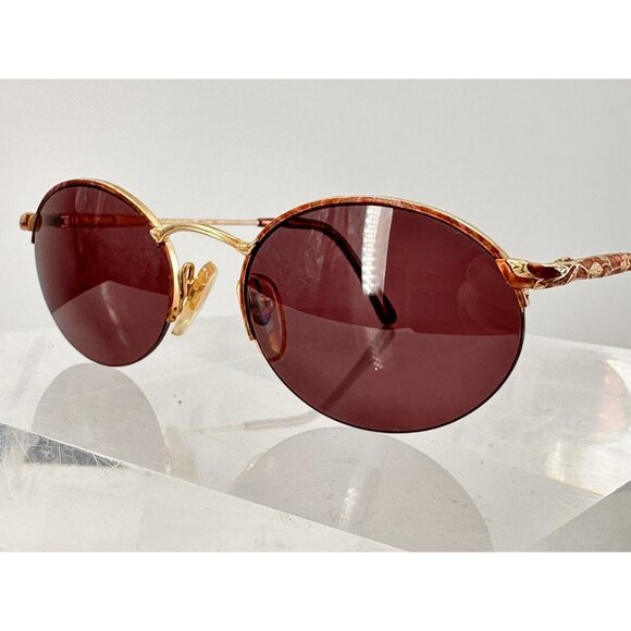 Laura Ashley Vintage Samantha Gold Tone Oval Eyeglasses 50-19-135 (M) - Picture 4 of 14